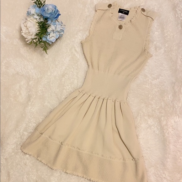 CHANEL Dresses & Skirts - Chanel 2016 Spring dress beige neutral logo cc